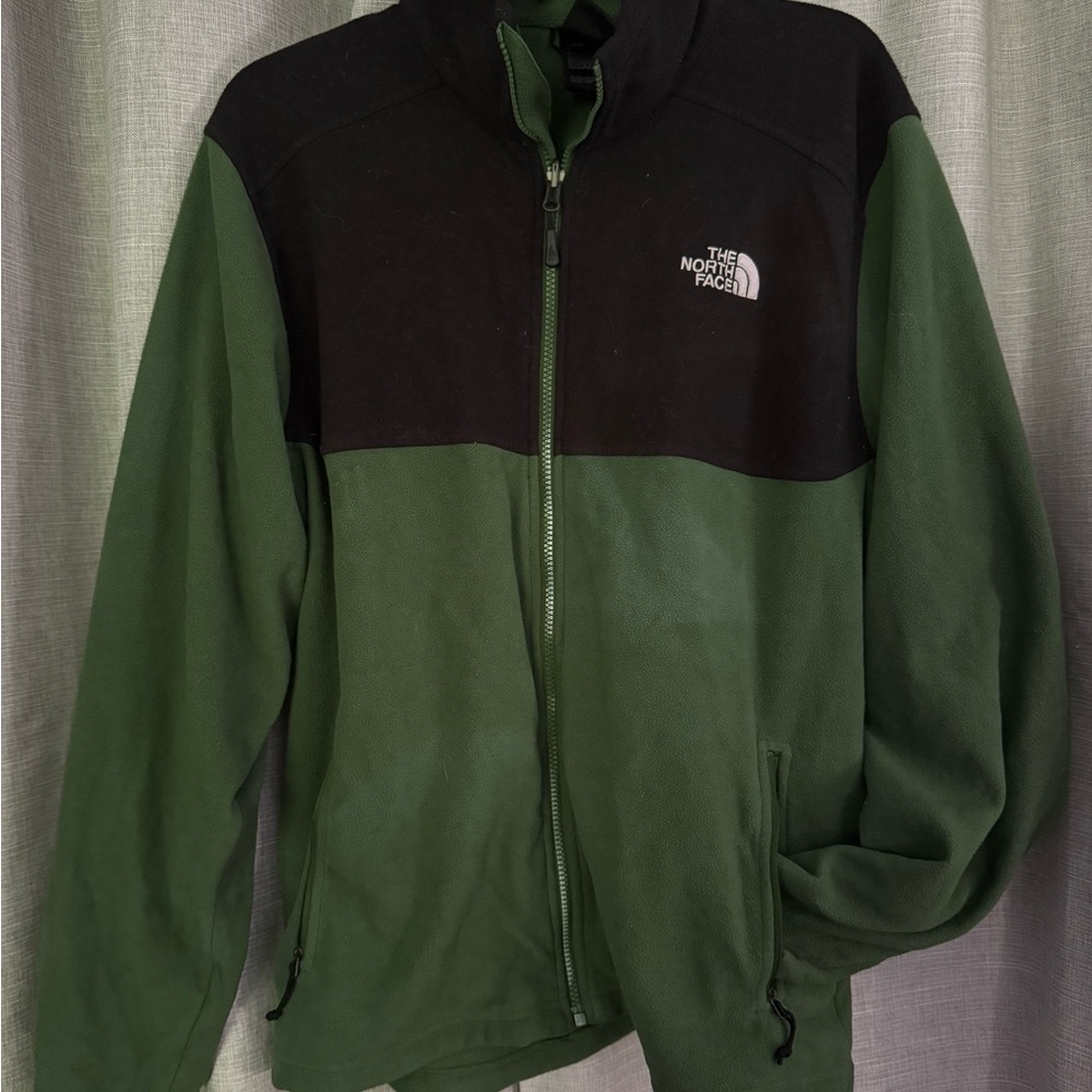 The North Face Green and Black Zip Up Sweater